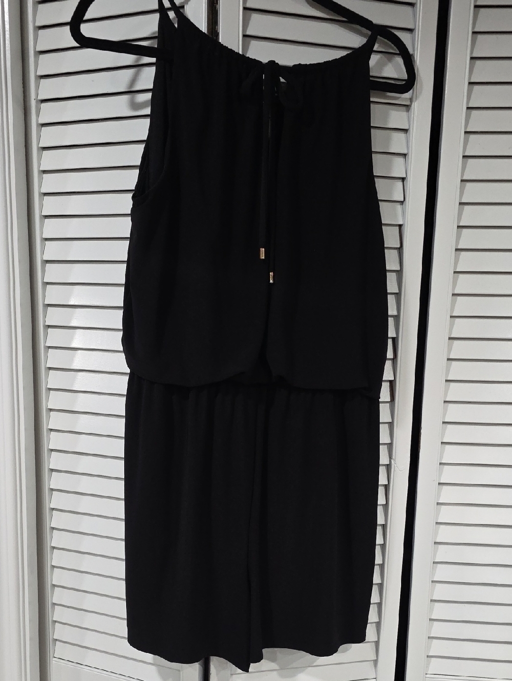 White House Black Market Black Sleeveless Jumpsuit Romper